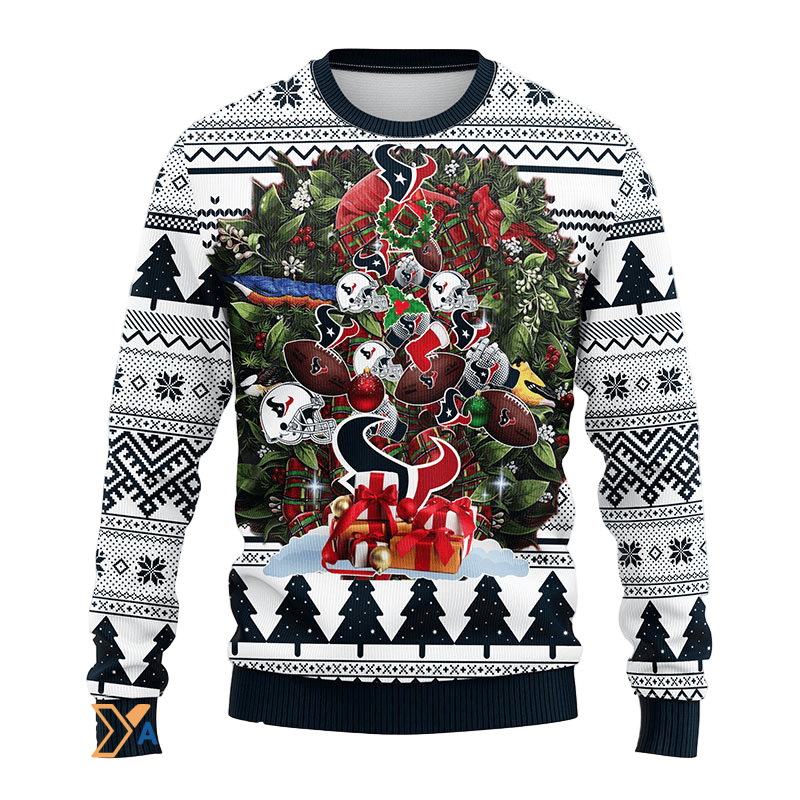 Ugly Christmas Sweater Houston-Texans, Tree Black/White
