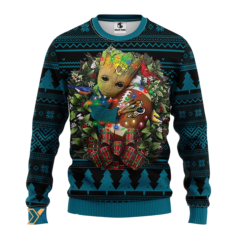 Ugly Christmas Sweater Jacksonville-Jaguars, Graphic Tree Black/Blue
