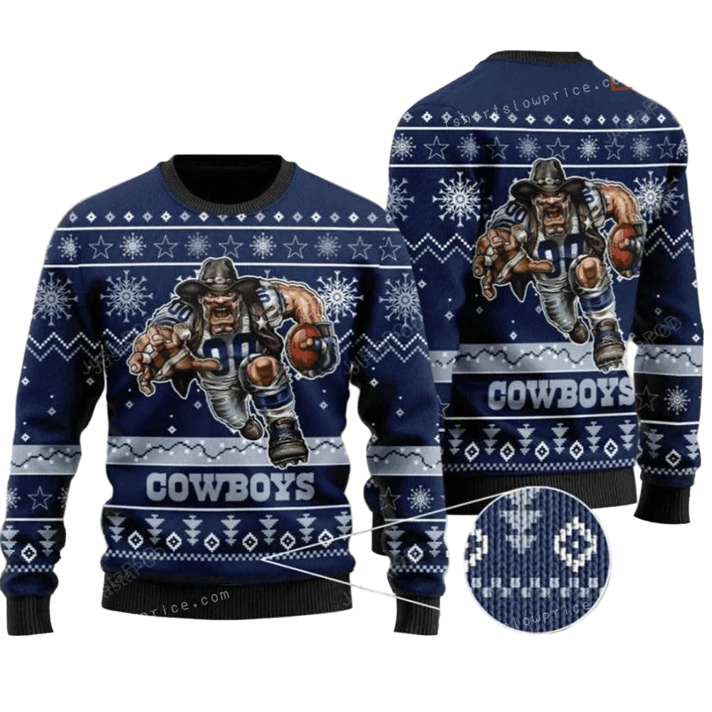 Ugly Christmas Sweater Dallas-Cowboys, America's Team Blue/Grey