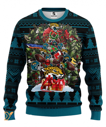 Ugly Christmas Sweater Jacksonville-Jaguars, Tree Black/Blue