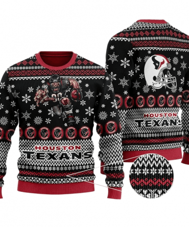 Ugly Christmas Sweater Houston-Texans, See You In The Bullpen Black/Red/White