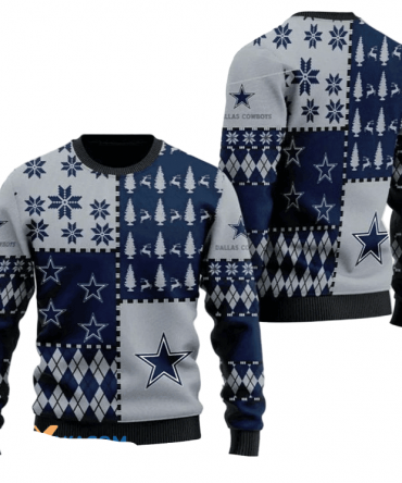 Ugly Christmas Sweater Dallas-Cowboys, America's Team Grey/Dark Blue
