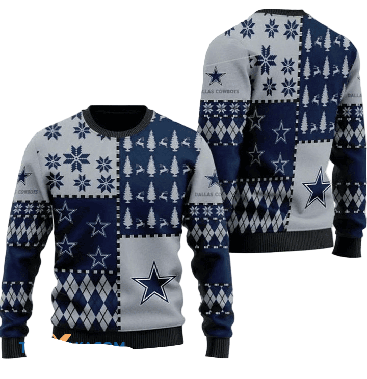 Ugly Christmas Sweater Dallas-Cowboys, America's Team Grey/Dark Blue