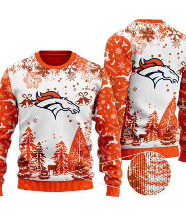Ugly Christmas Sweater Denver-Broncos, United In Orange White/Orange