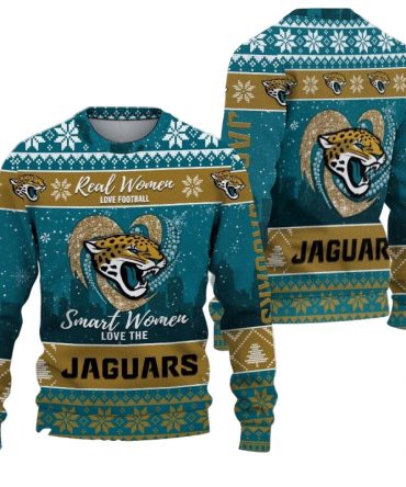 Ugly Christmas Sweater Jacksonville-Jaguars, Grinch Christmas Jacksonville-Jaguars In Heart Snowflakes City Shadow Teal Gold