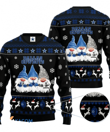 Ugly Christmas Sweater Dallas-Cowboys, Drawfs Blue/Black