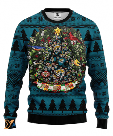 Ugly Christmas Sweater Jacksonville-Jaguars, Tree Ball Christmas Black/Blue