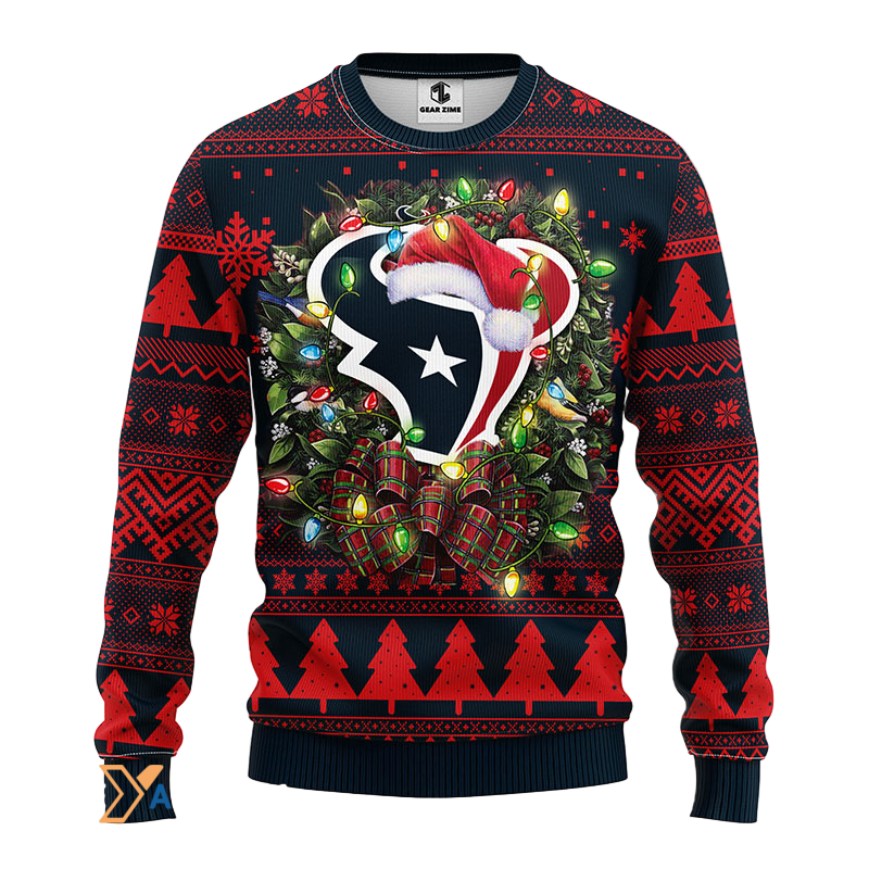 Ugly Christmas Sweater Houston-Texans, H-Town Black/Red