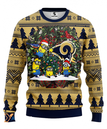 Ugly Christmas Sweater Los-Angeles Rams, Minion Black/Beige