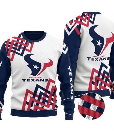 Ugly Christmas Sweater Houston-Texans, H-Town Blue/Red/White