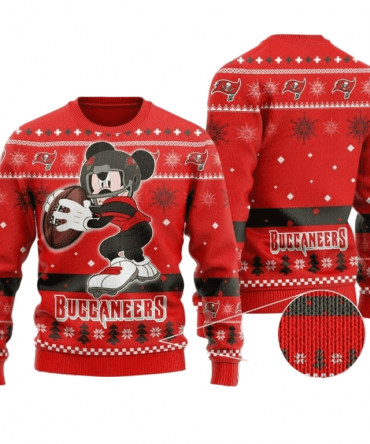 Ugly Christmas Sweater Tampa-Bay-Buccaneers, Graphics Mouse Red/Black