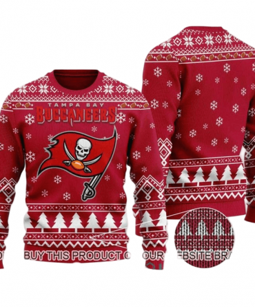 Ugly Christmas Sweater Tampa-Bay-Buccaneers, Fire The Cannons Red/White