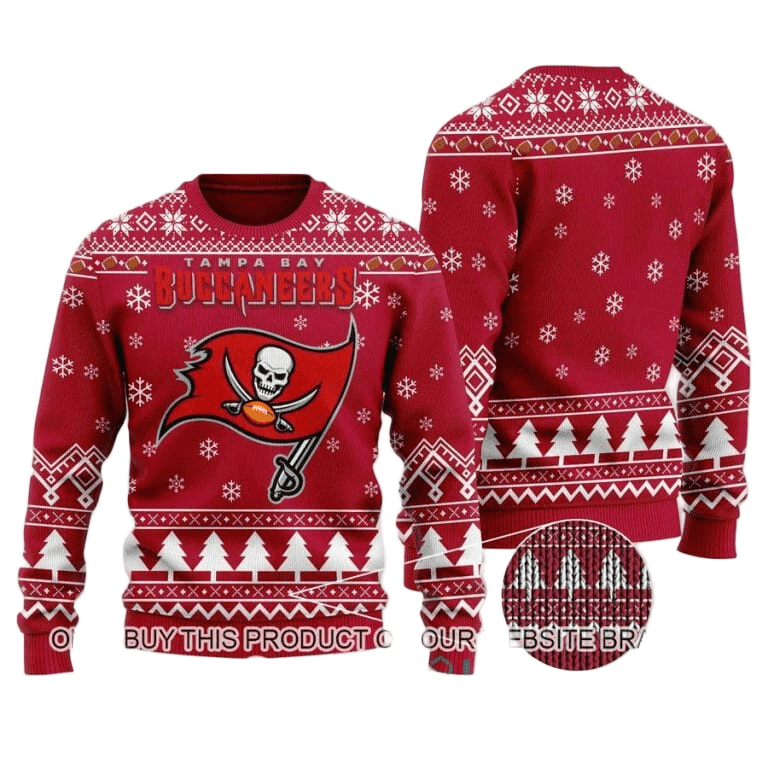 Ugly Christmas Sweater Tampa-Bay-Buccaneers, Fire The Cannons Red/White