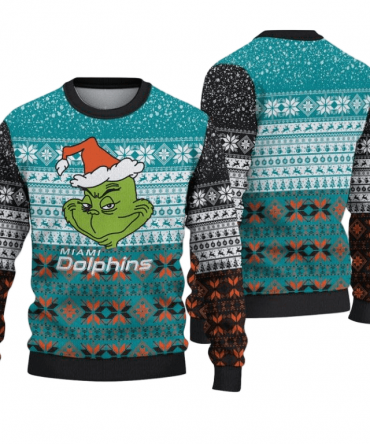 Ugly Christmas Sweater Miamidolphins, The Grinch Green