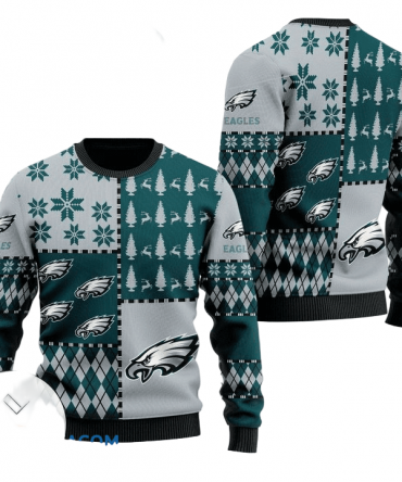Ugly Christmas Sweater Philadelphia-Eagles, Fly Eagles Fly Green/Grey