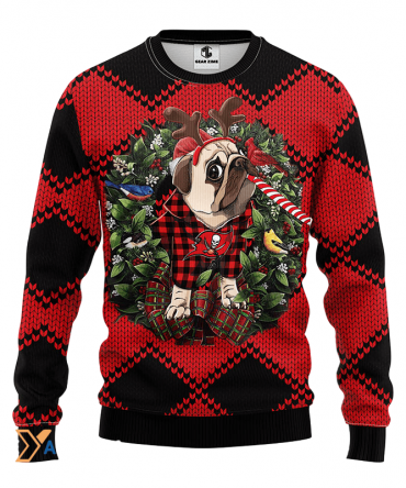 Ugly Christmas Sweater Tampa-Bay-Buccaneers, Pub Dog Red/Black