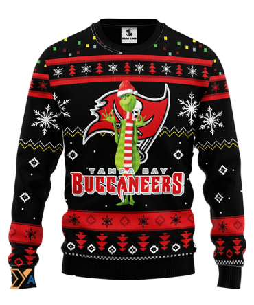 Ugly Christmas Sweater Tampa-Bay-Buccaneers, The Grinch Red/Black