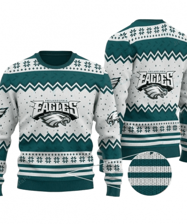 Ugly Christmas Sweater Philadelphia-Eagles, Fly Eagles Fly Green/White