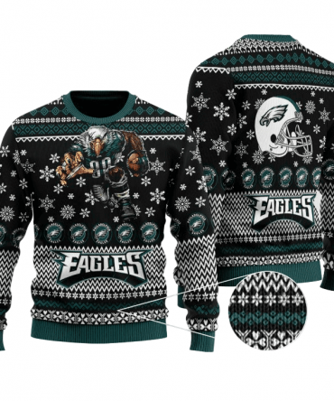 Ugly Christmas Sweater Philadelphia-Eagles, Fly Eagles Fly Green/Black
