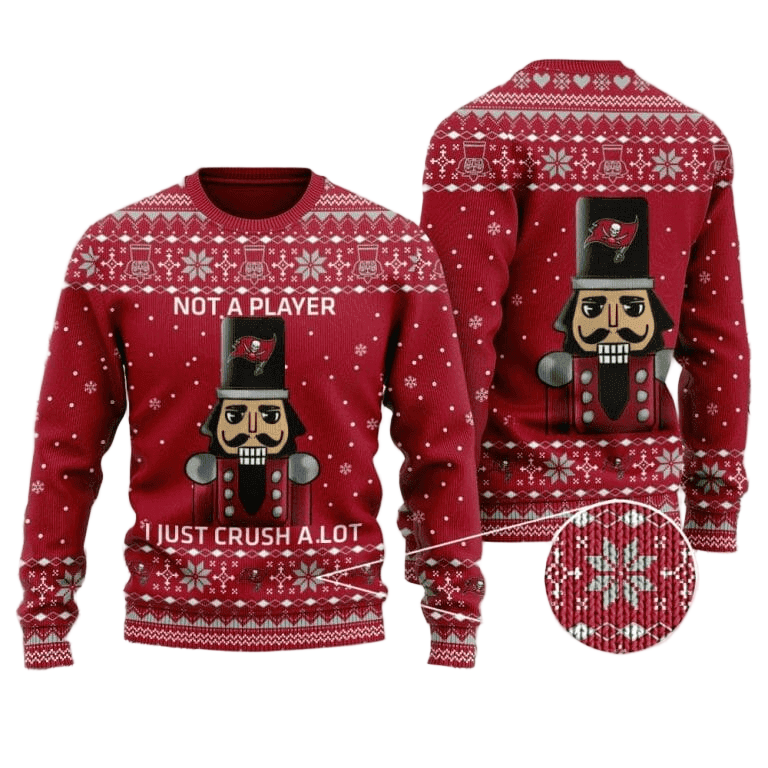 Ugly Christmas Sweater Tampa-Bay-Buccaneers, Not A Player I Just Crush A Lot Red/White