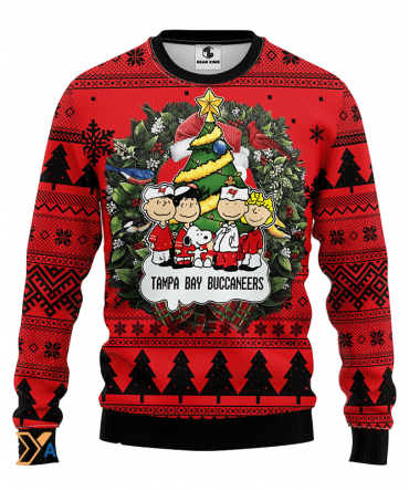 Ugly Christmas Sweater Tampa-Bay-Buccaneers, Graphics Dog Red/Black