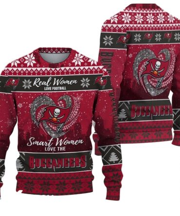 Ugly Christmas Sweater Tampa-Bay-Buccaneers, Grinch Christmas Tampa-Bay-Buccaneers In Heart Snowflakes City Shadow Black Red