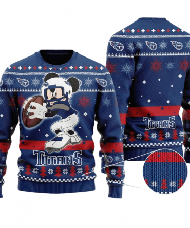Ugly Christmas Sweater Tennessee-Titans, Graphics Mouse Navy Blue/Red