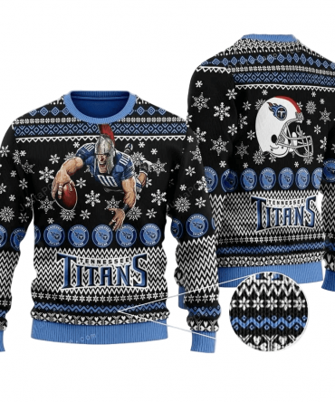 Ugly Christmas Sweater Tennessee-Titans, Titan Up! Black/Blue/White