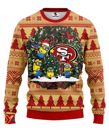 Ugly Christmas Sweater San-Francisco, Minion Gold/Red