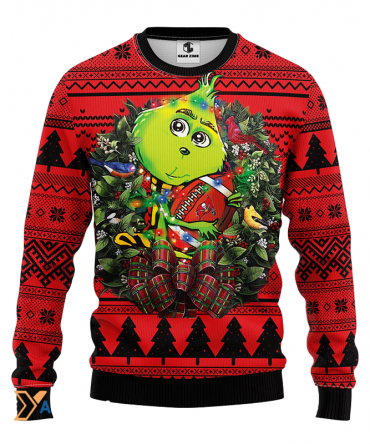 Ugly Christmas Sweater Tampa-Bay-Buccaneers, Grinch Red/Black