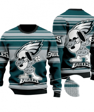 Ugly Christmas Sweater Philadelphia-Eagles, Graphics Dog Green/Grey