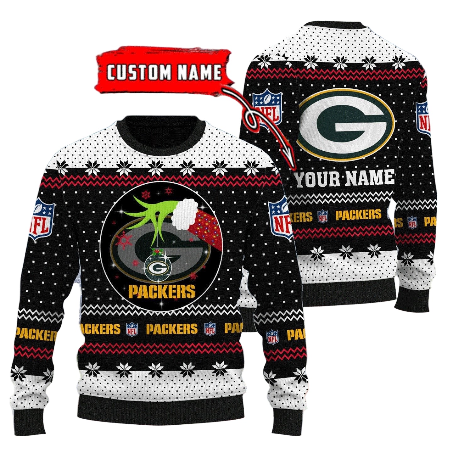 Green Bay Packers Personalized Woolen Sweater