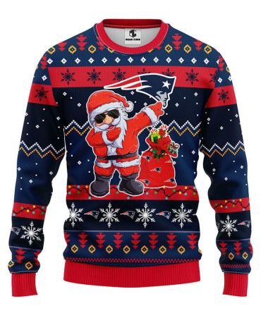 New England Patriots Dabbing Santa Claus Ugly Christmas Sweater