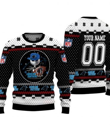 Carolina Panthers Personalized Woolen Sweater