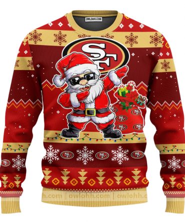 San Francisco 49ers Dabbing Santa Claus Ugly Christmas Sweater