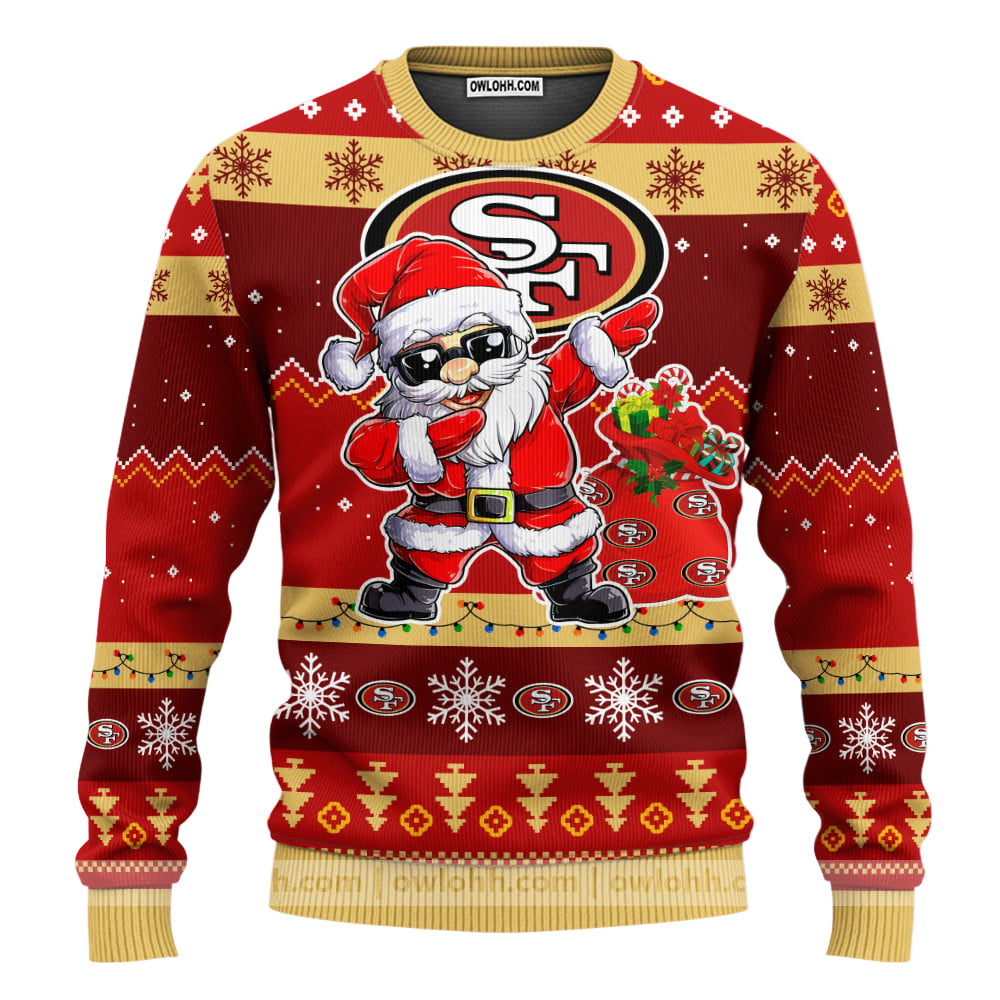 San Francisco 49ers Dabbing Santa Claus Ugly Christmas Sweater