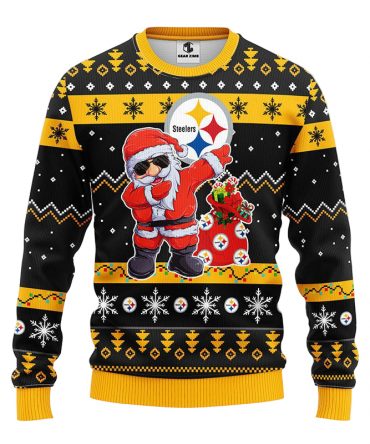 Pittsburgh Steelers Dabbing Santa Claus Ugly Christmas Sweater