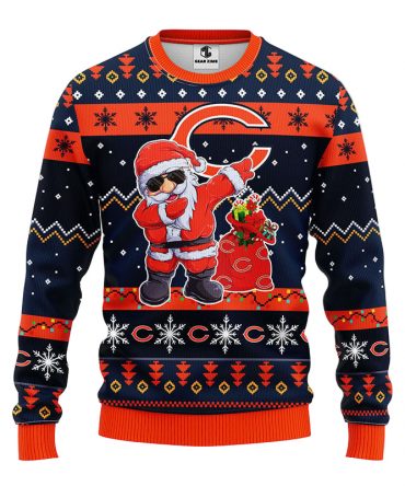 Chicago Bears Dabbing Santa Claus Ugly Christmas Sweater