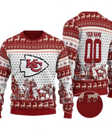 Kansas City Chiefs Personalized Woolen Sweater