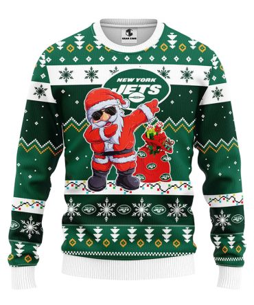 New York Jets Dabbing Santa Claus Ugly Christmas Sweater