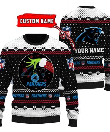 Carolina Panthers Personalized Woolen Sweater
