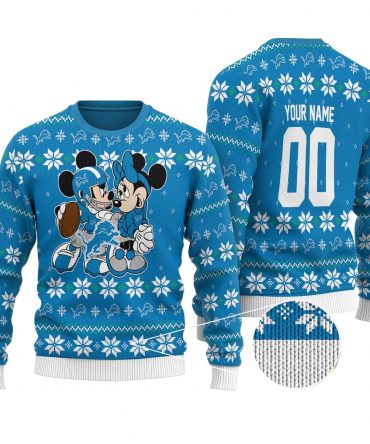 Detroit Lions Personalized Woolen Sweater