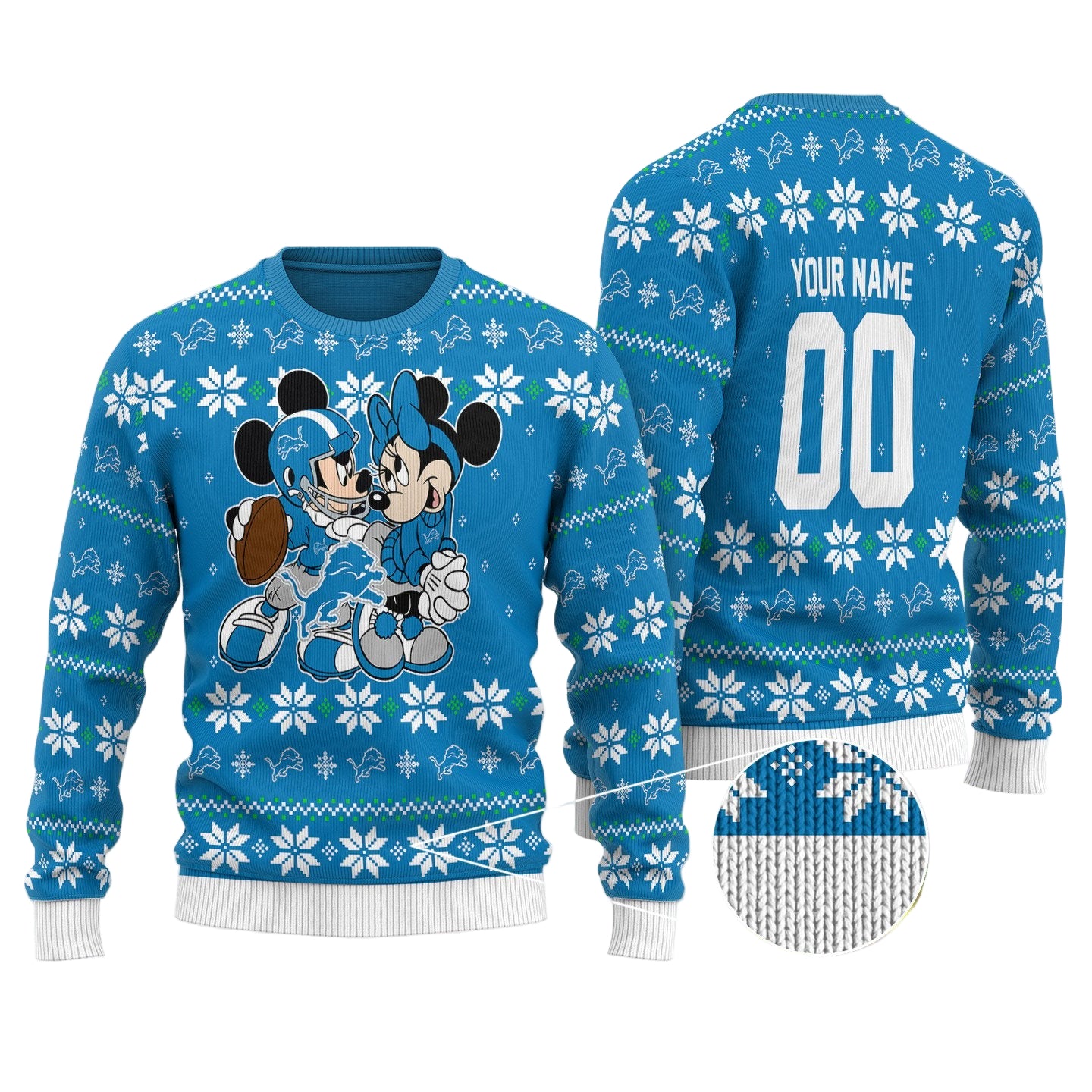 Detroit Lions Personalized Woolen Sweater