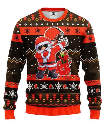 Cleveland Browns Dabbing Santa Claus Ugly Christmas Sweater