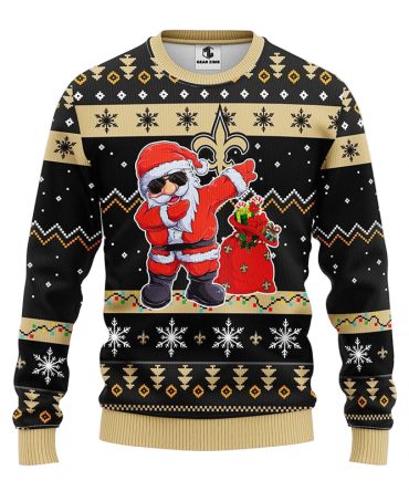 New Orleans Saints Dabbing Santa Claus Ugly Christmas Sweater