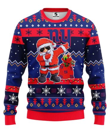 New York Giants Dabbing Santa Claus Ugly Christmas Sweater