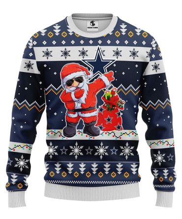 Dallas Cowboys Dabbing Santa Claus Ugly Christmas Sweater