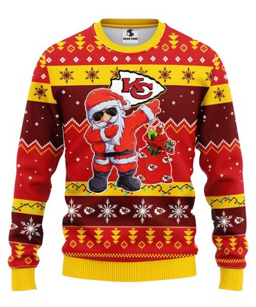 Kansas City Chiefs Dabbing Santa Claus Ugly Christmas Sweater