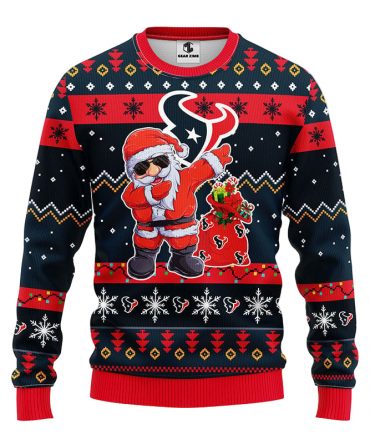 Houston Texans Dabbing Santa Claus Ugly Christmas Sweater