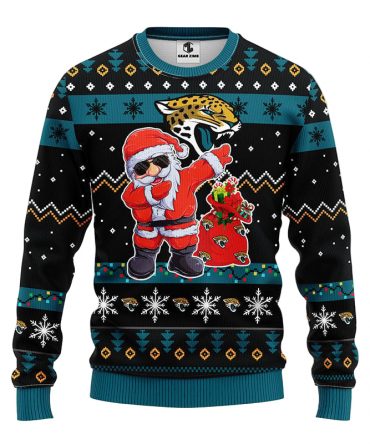 Jacksonville Jaguars Dabbing Santa Claus Ugly Christmas Sweater